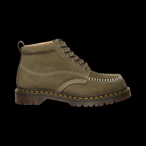 Dr. Martens Lowell Chukka Moc Toe Ankle Boot Olive Green Milled Nubuck