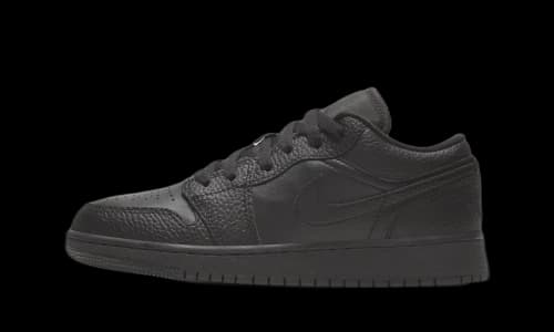 Jordan 1 Low Tumbled Leather Black (GS)