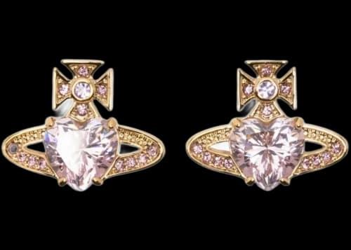 Vivienne Westwood Women's Ariella Earrings Gold/Light Pink CZ