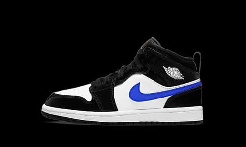 Jordan 1 Mid Black Racer Blue White (PS)