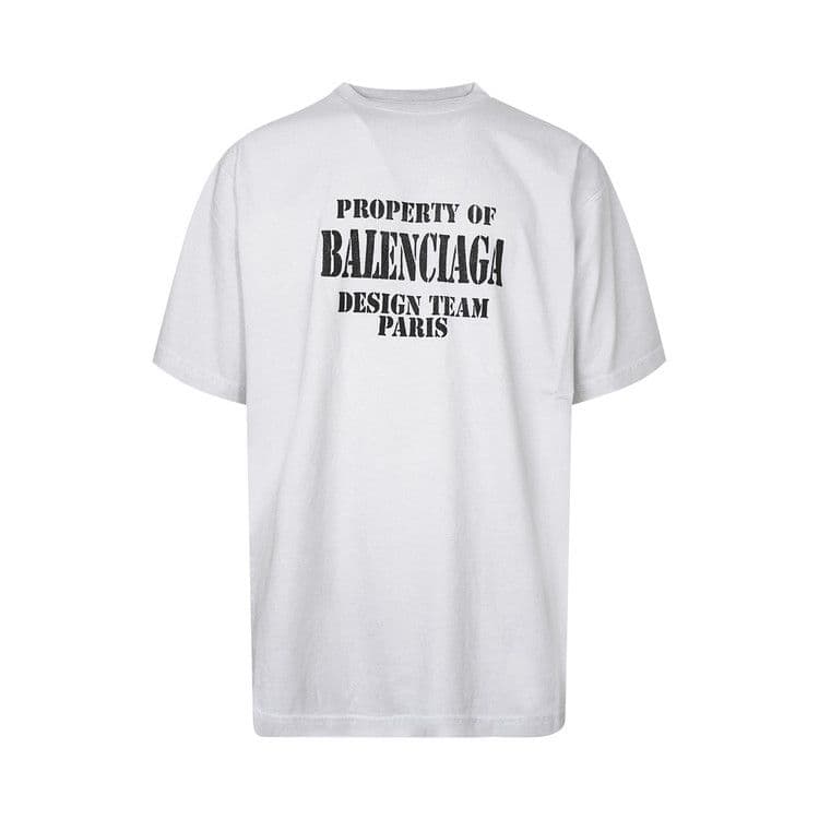 Balenciaga Property Large Fit Vintage T-shirt White/Black