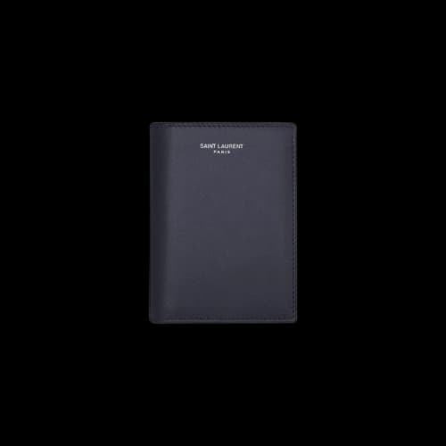 Saint Laurent Paris Credit Card Wallet In Smooth Leather 'Midnight'