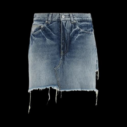 Balenciaga Women's Trompe L'Oeil Denim Mini Skort Blue/Authentic/Ring