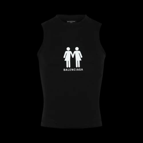 Balenciaga Pride 2022 Fitted Graphic Tank Black White