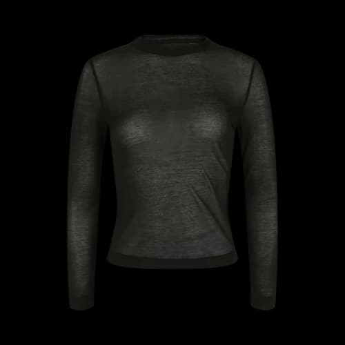 Balenciaga Women's Sheer Fitted Top Black