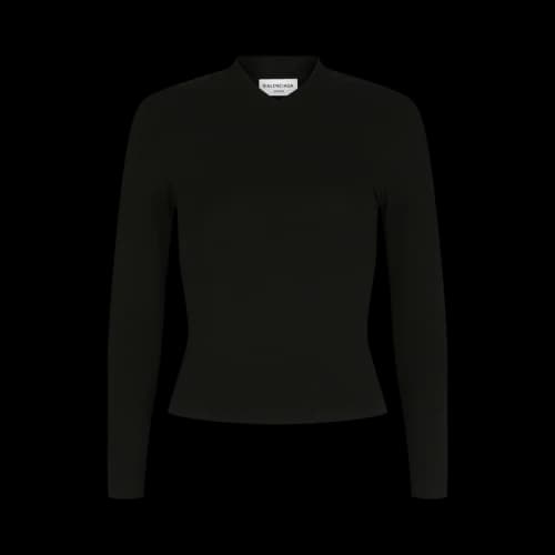 Balenciaga Women's Fitted V-Neck Top Black