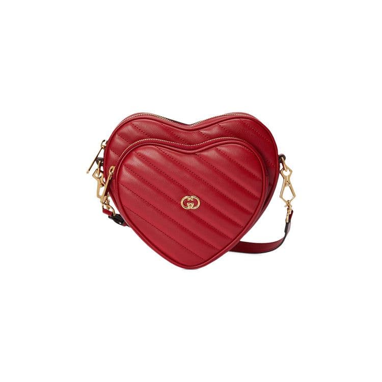 Gucci Interlocking G Mini Heart Shoulder Bag 'Hibiscus Red'
