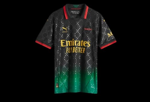 OFF-WHITE x Puma AC Milan Replica Jersey Black