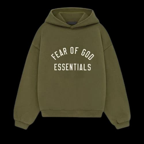 Fear of God Essentials Kids Fleece Hoodie Military
