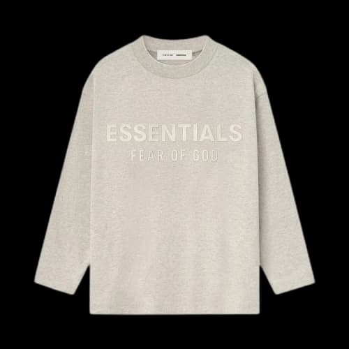 Fear of God Essentials Kids Classic Long Sleeve Tee Heather Stone