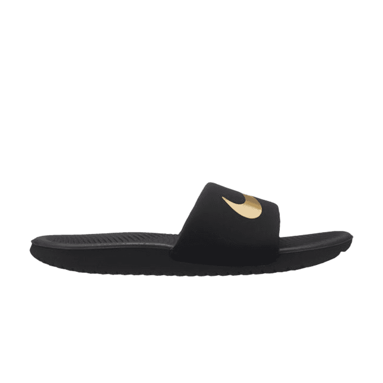 Nike Kawa Slide Black Metallic Gold (GS)