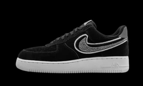 Nike Air Force 1 Low 3D Chenille Swoosh Black Cool Grey