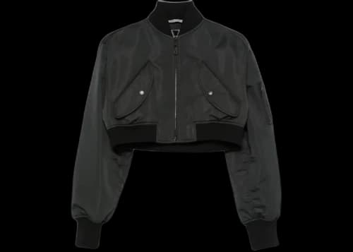Balenciaga Women's Cropped Bomber Black