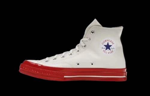 Converse Chuck Taylor All Star 70 Hi Comme des Garcons PLAY Egret Red Midsole