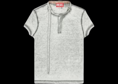 Diesel Women's T-eresa S/S Top Grey