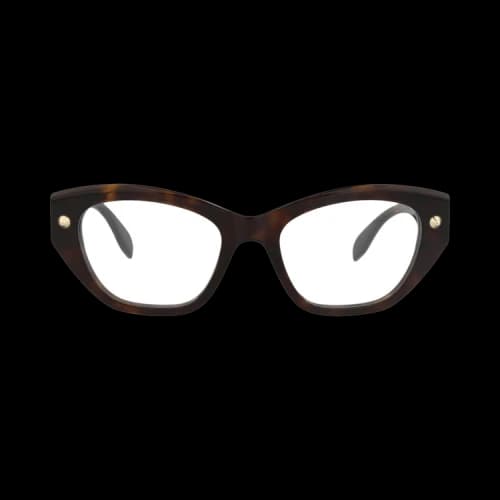 Alexander McQueen Cat Eye-Frame Recycled Acetate Optical Frames Havana Havana Transparent (AM0410O-30014351-002)