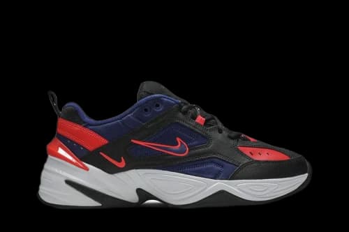 Nike M2K Tekno Black Deep Royal Blue Bright Crimson