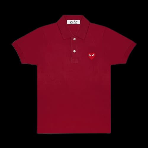 Comme des Garcons PLAY Play Red Emblem Polo Burgundy