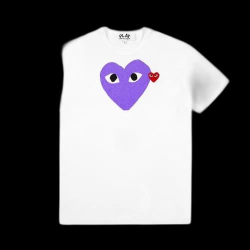 Comme des Garcons PLAY Play Red Emblem Heart T-shirt White/Purple