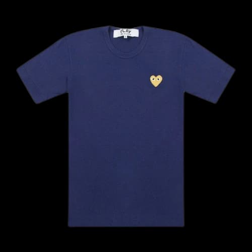 Comme des Garcons PLAY Play Gold Heart T-shirt Navy