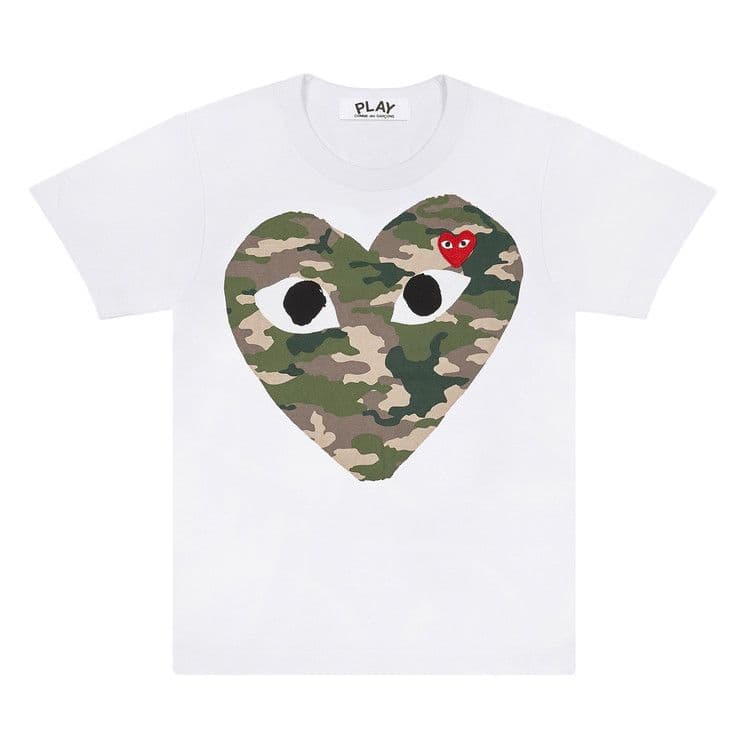Comme des Garcons PLAY Play Camouflage Heart T-shirt White