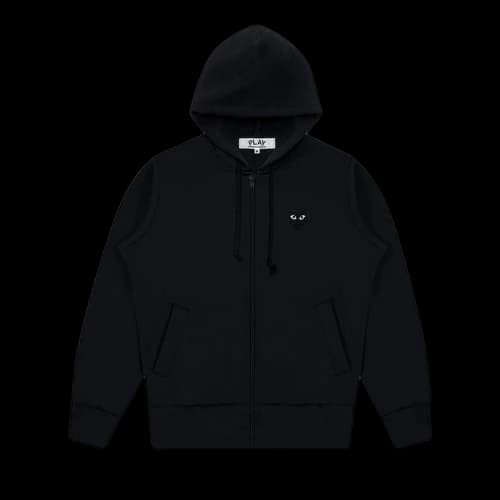 Comme des Garcons PLAY Play Big Black Heart Zip Up Hoodie Black