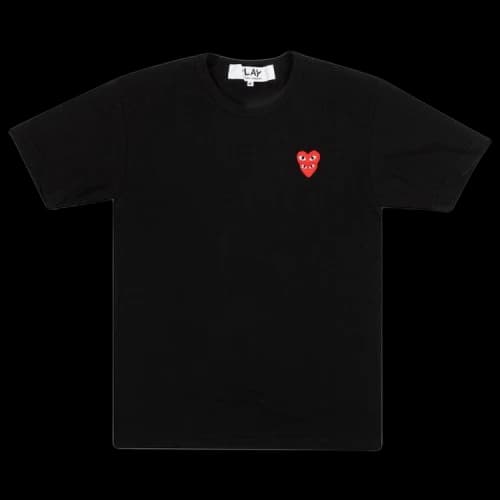 Comme des Garcons PLAY Play Red Stacked Heart T-shirt Black