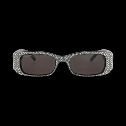 Balenciaga Square-Frame Recycled Acetate Sunglasses Black Silver Grey (BB0096S-30008871-013)