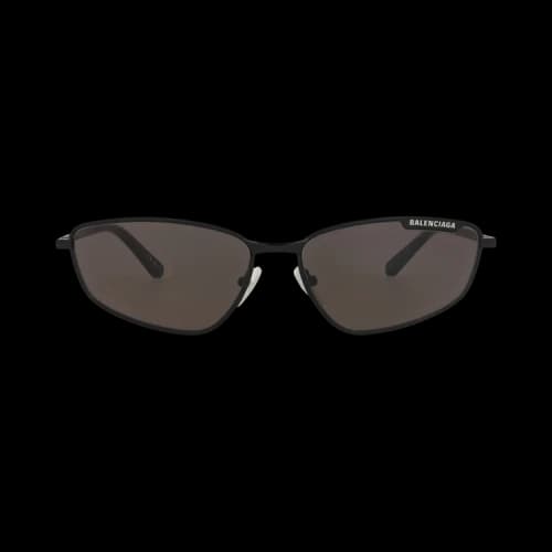 Balenciaga Square-Frame Metal Sunglasses Black Black Grey (BB0277S-30013989-001)