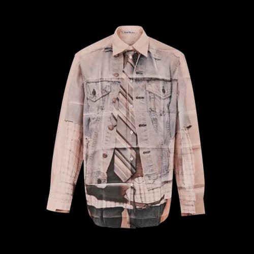 Acne Studios Printed Button Up Shirt 'Pink'