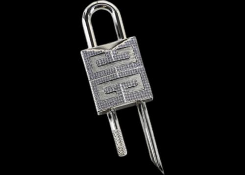 Givenchy Lavender Givenchy Crystal Embellished Shark Lock Decorative Accessory
