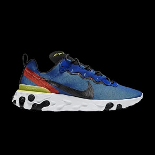 Nike React Element 55 Game Royal Dynamic Yellow Habanero Red
