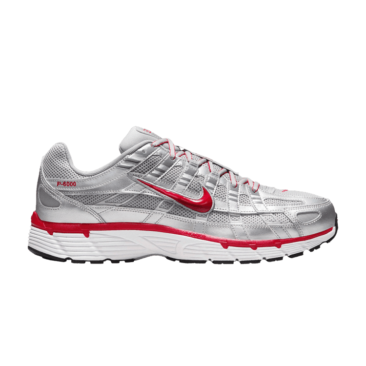 Nike P-6000 Metallic Silver Gym Red