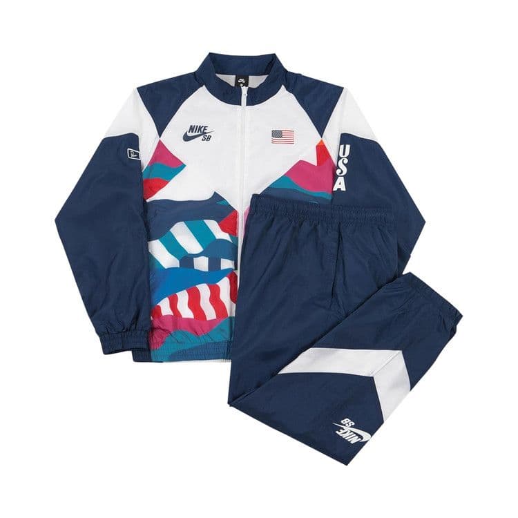 Nike SB x Parra USA Federation Kit Skate Tracksuit Brave Blue/White