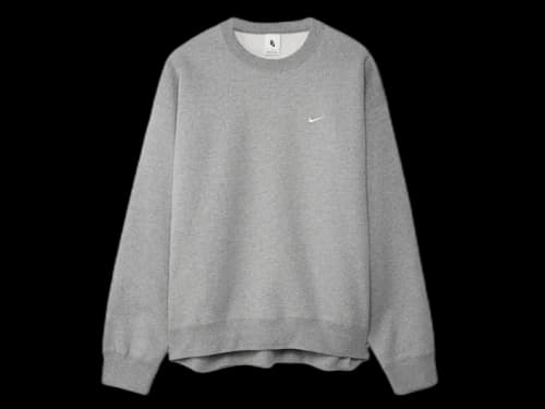 Nike Solo Swoosh Fleece Crewneck Dark Grey Heather/White