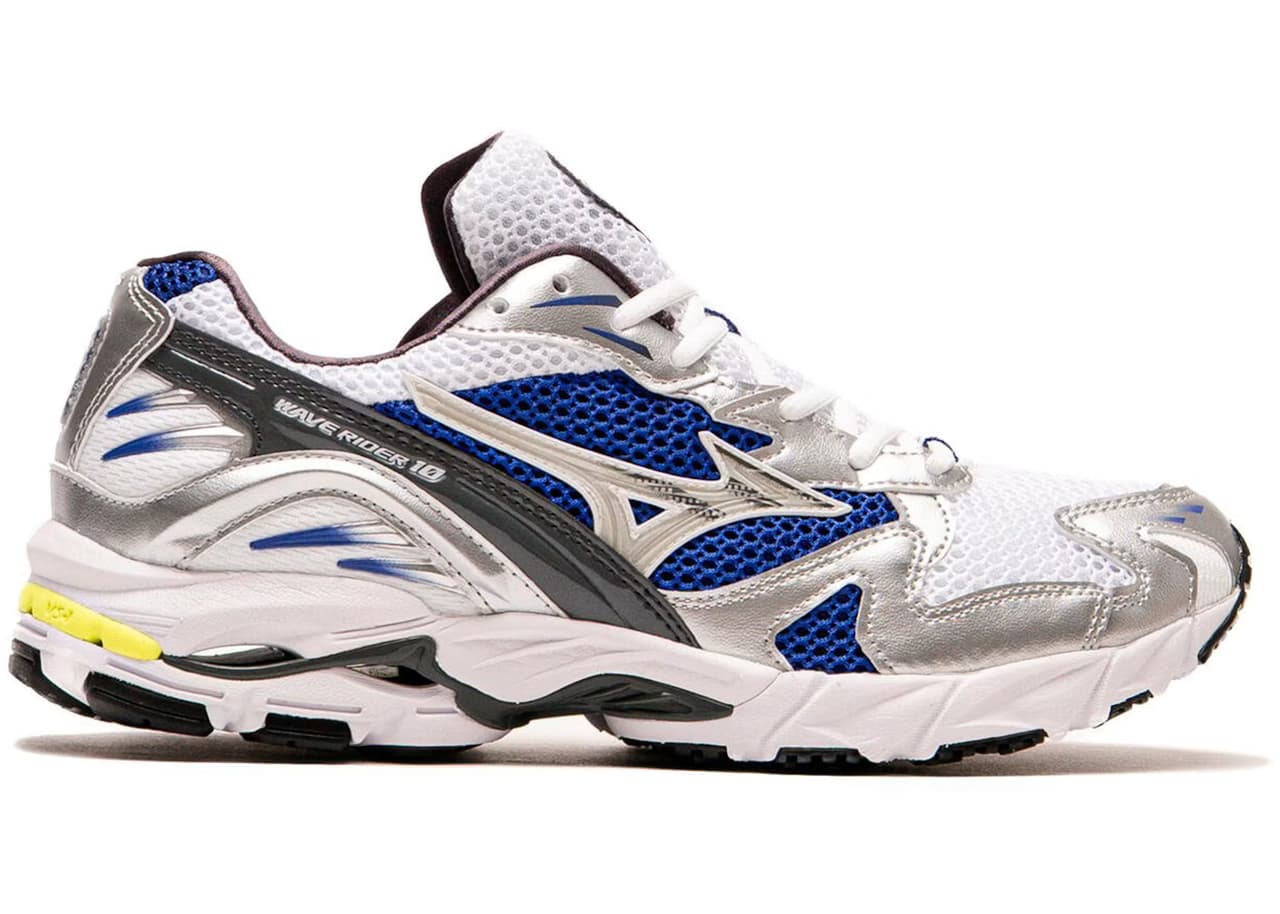 Mizuno Wave Rider White Silver Surf The Web