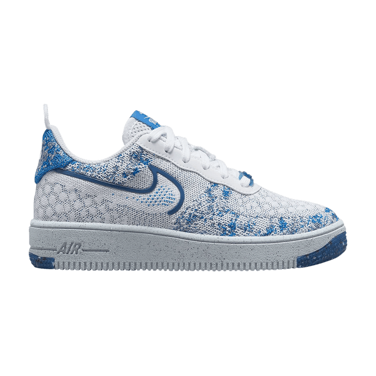 Nike Air Force 1 Low Crater Flyknit White Dark Marina Blue (GS)