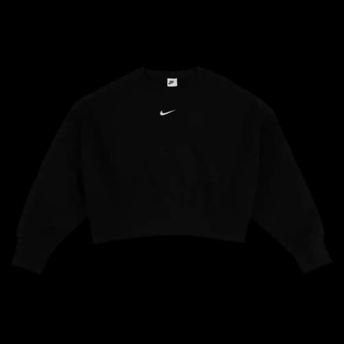 Nike Women's Phoenix Fleece Oversized Crew Sweatshirt Black/Sail