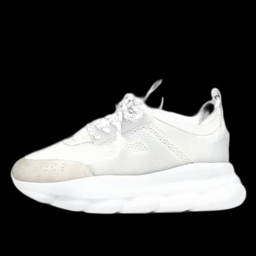 Versace Chain Reaction White Mesh Rubber Suede