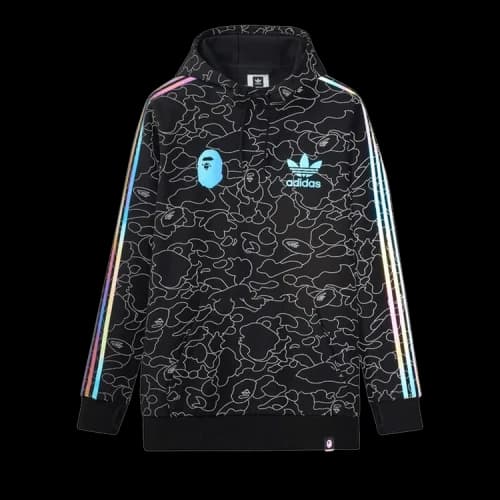 x A Bathing Ape Snowboarding BAPE Reflective Hoodie Black (FW18)