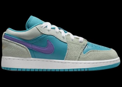 Jordan 1 Low SE Pistachio Frost Aquatone Psychic Purple Celestial Gold (GS)
