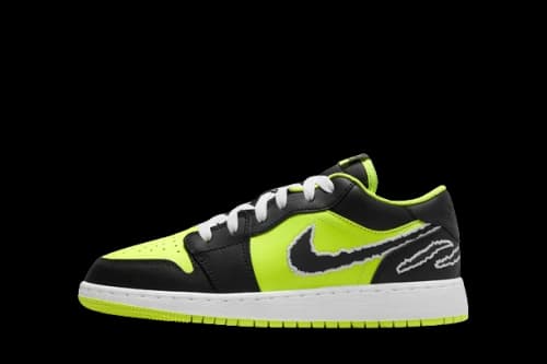 Jordan 1 Low SE Black Cat Volt (GS)