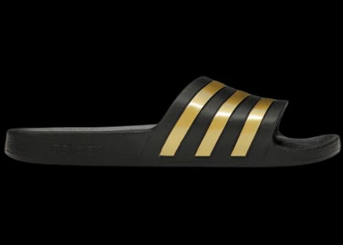 adidas Adilette Aqua Slides Core Black Gold Metallic