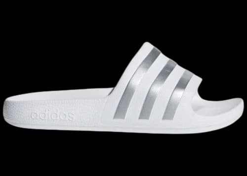 adidas Adilette Aqua Slides Cloud White Silver Metallic (GS)