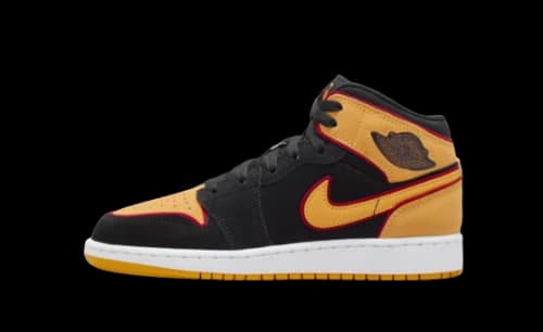 Jordan 1 Mid SE Black Vivid Orange (GS)
