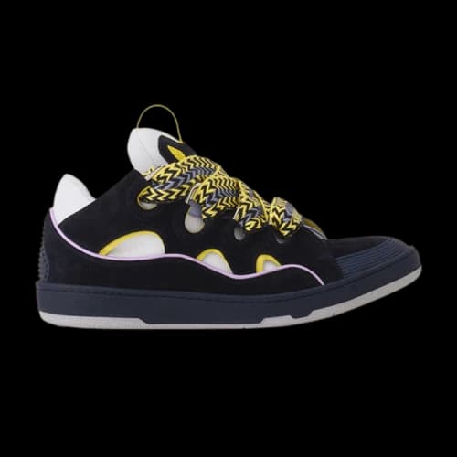 Lanvin Leather Curb Navy Blue Light Purple