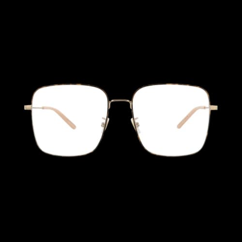 Gucci Square-Frame Metal Optical Frames Gold Gold Transparent (GG0445O-30006427-003)