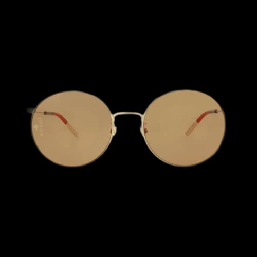 Gucci Round-Frame Metal Sunglasses Gold Gold Brown (GG0680S-30008569-003)