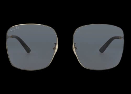 Gucci Square-Frame Metal Sunglasses Gold Gold Grey (GG0852SK-30009543-002)