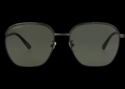 Gucci Square-Frame Metal Sunglasses Ruthenium Ruthenium Grey (GG1100SA-30012939-001)